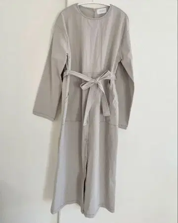 배송비 포함! mumokuteki 그레이지 스티치 심플 원피스 리본