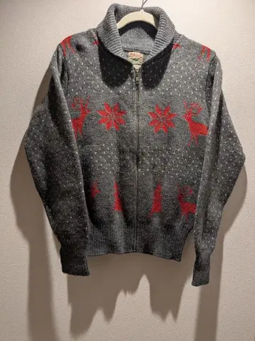 RAGG 사슴 패턴 집업 스웨터 미국제 구제 의류