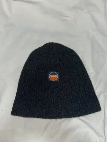 블랙 니트 모자 로고 포함 원사이즈