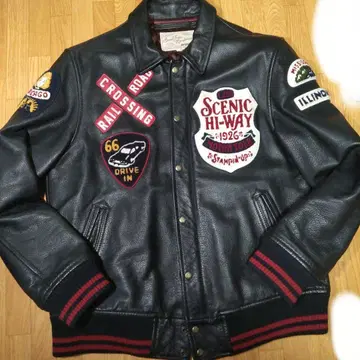 AVIREX 가죽 자켓 바시티 자켓 XL