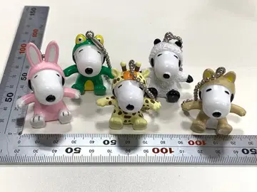 스누피 인형옷 키링 5체 세트