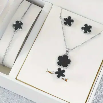 Black 5세트 목걸이 귀걸이 반지 팔찌 고급스러움
