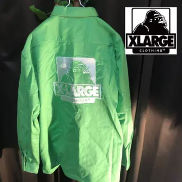 XLARGE 그린 백 자수 워크 셔츠 스트릿 HIPHOP