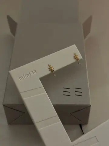 mimi33 여성용 골드 k10 스타 귀걸이