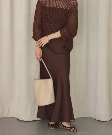 SLOBE IENA 새틴 내로우 스커트