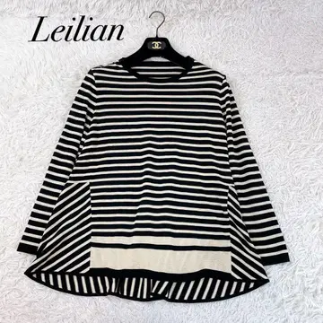 컨디션 최상 Leilian 레리안 보더 니트 스웨터