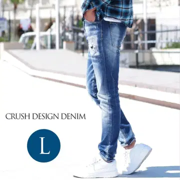 청바지 데미지 진 데님 팬츠 남성용 청바지 스트레이트 데님 2