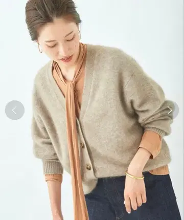 plage 캐시미어 믹스 퍼 가디건