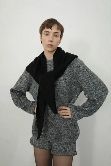 CLANE 오버 폼 슬리브 니트 탑스