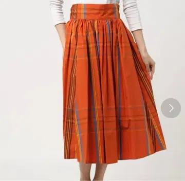 BEAMS BOY 플레어 스커트 오렌지