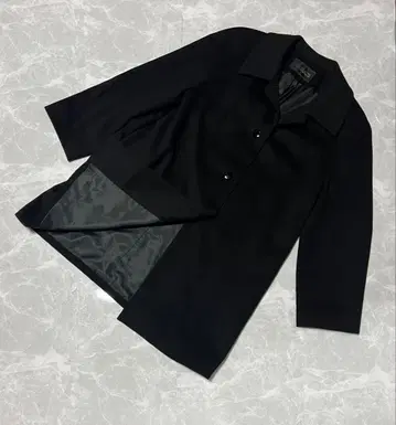 HI-GRADE 캐시미어 100% 노카라 코트 사이즈 11 블랙