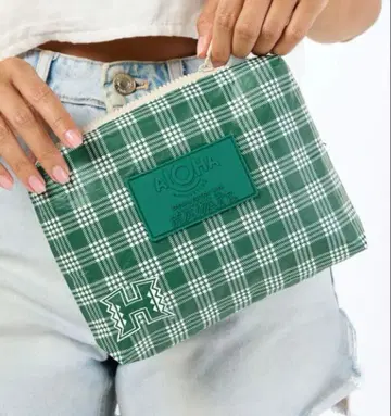 알로하 컬렉션 하와이 대학 콜라보 파우치 그린 파라카 UH 하와이