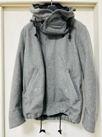 [ edition ] 울 코트 후드 탈부착 가능 그레이 S