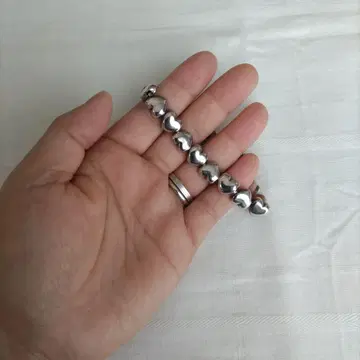 빈티지 이탈리아 실버 925 통통한 하트가 이어지는 팔찌
