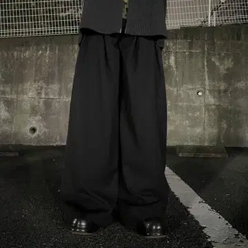 초와이드 슬랙스 archive 00s 신야코즈카 핏 모드 black