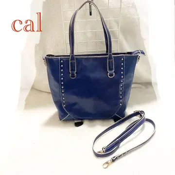cal 숄더백 소가죽 2way 스터드 블루