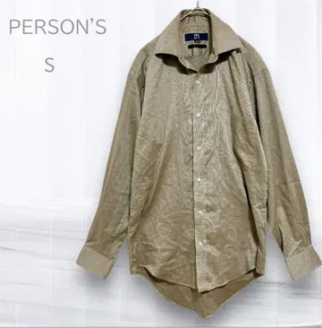 퍼슨즈 긴팔 셔츠 S 짙은 베이지색 가슴 포켓 캐주얼 여성용