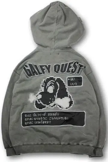 GALFY (갈피) 갈쿠에 지퍼 후드티/백 프린트