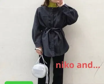 niko and - 니트 니트 셔츠 자켓 차콜 그레이