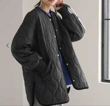 새상품 그린 라벨 릴랙싱 리버서블 퀼팅 블루종 블랙