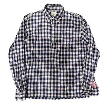 SUGAR CANE/깅엄/하프 버튼/풀오버 셔츠/초기