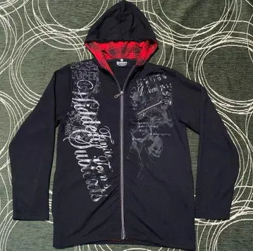 영문 헤이세이 V계 시크 스타일 지퍼 후드티