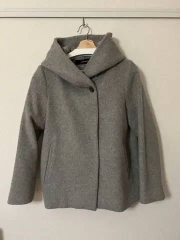 [ 저널 스탠다드 ] 후드 부착 그레이 울 코트