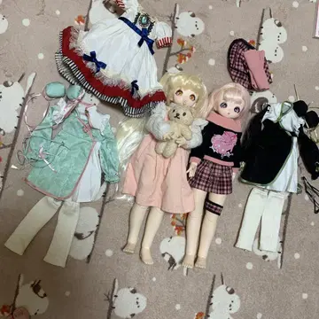 1/4 인형 본체 2체 의류 세트