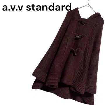 a.v.v standard 니트 판초 보르도 토글 디자인
