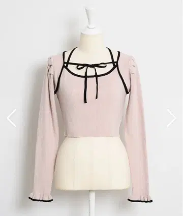 pium 리본 테이프 케이프 니트 상의 freesize 여성용 긴팔