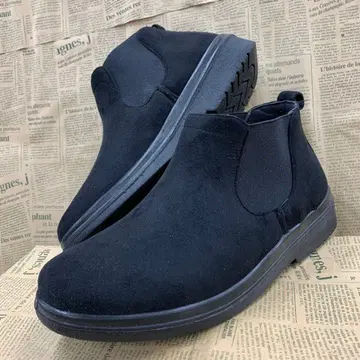 새상품 남성용 24.5cm 발수 경량 페이크 스웨이드 부츠 블랙 1380