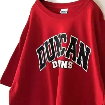 길단 DUNCAN DENONS 티셔츠 XL 레드 빨간색 구제 의류