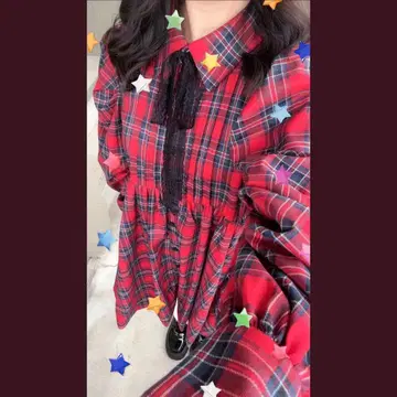 jouetie 체크 무늬 미니 원피스