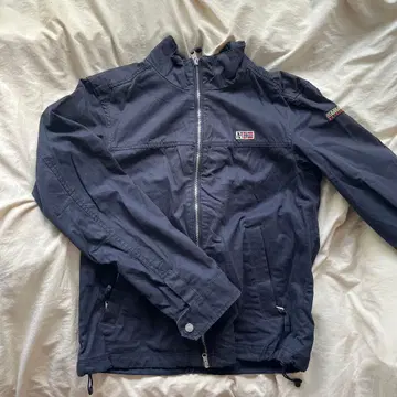 나일론 집업 자켓 네이비
