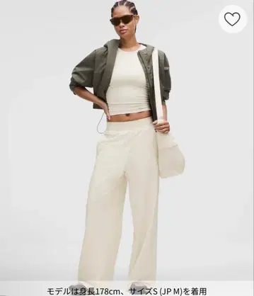 룰루레몬 Swift 하이라이즈 와이드 레그 팬츠 로고 허리 밴딩