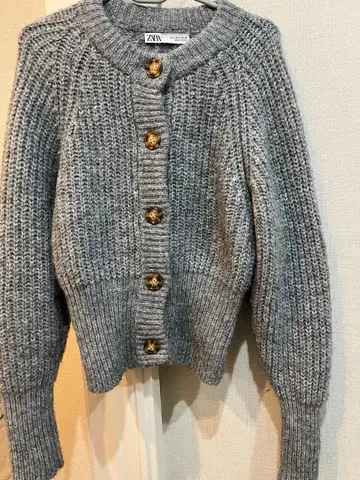 ZARA 그레이 니트 가디건