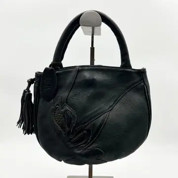 새상품급 IBIZA 핸드백 패치워크 가죽 블랙 로고 다수 수납