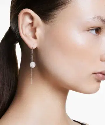 [스와로브스키] Sublima 드롭 귀걸이, 로듐 도금