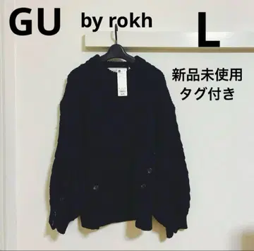 [ 미사용 새상품 ] GU by rokh 네이비 케이블 니트 스웨터 L