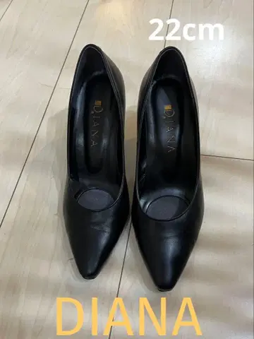 DIANA 블랙 스틸레토 가죽 하이힐 22cm
