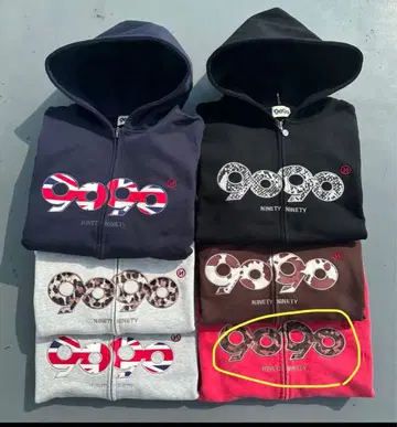 9090 더블 지퍼 후드티