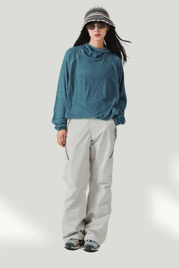 [ Blue Monte ] 후드 부착 플리스 롱 셔츠 25BLWY007