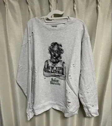 FREAK'S STORE 데미지 가공 그레이 맨투맨 M 사이즈