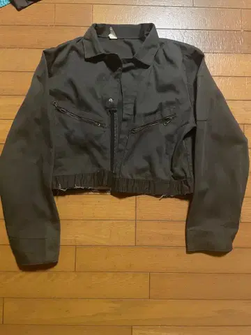 블랙 차콜 크롭 자켓