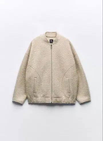 ZARA 부클 오버 사이즈 블루종 베이지 집업 자켓