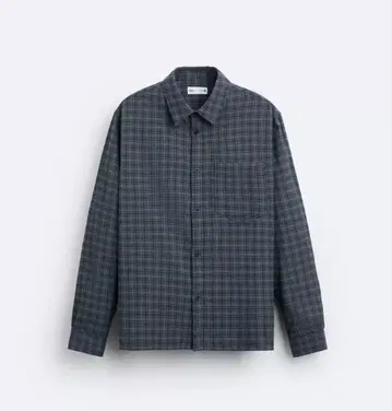 [ 완판템 ] ZARA 크롭 체크 셔츠 S 사이즈 네이비 블루