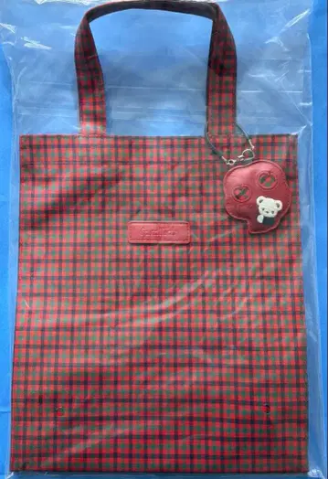 미사용 새상품 [ 파밀리아 ] 토트백(대) 빨간색 계열 파밀리아 체크