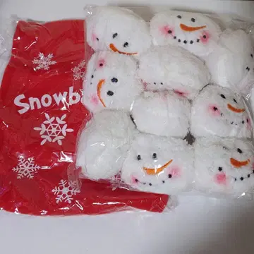 눈덩이 스노우맨 봉제 인형 복조리 세트
