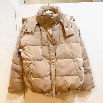 미사용품 다운 자켓 베이지
