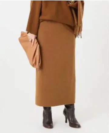 두번째 클래스 DEMYLEE 니트 스커트 카멜 36